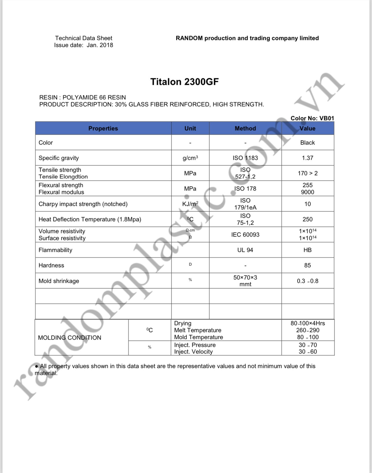 Hạt nhựa nguyên sinh PA66 30%GF
