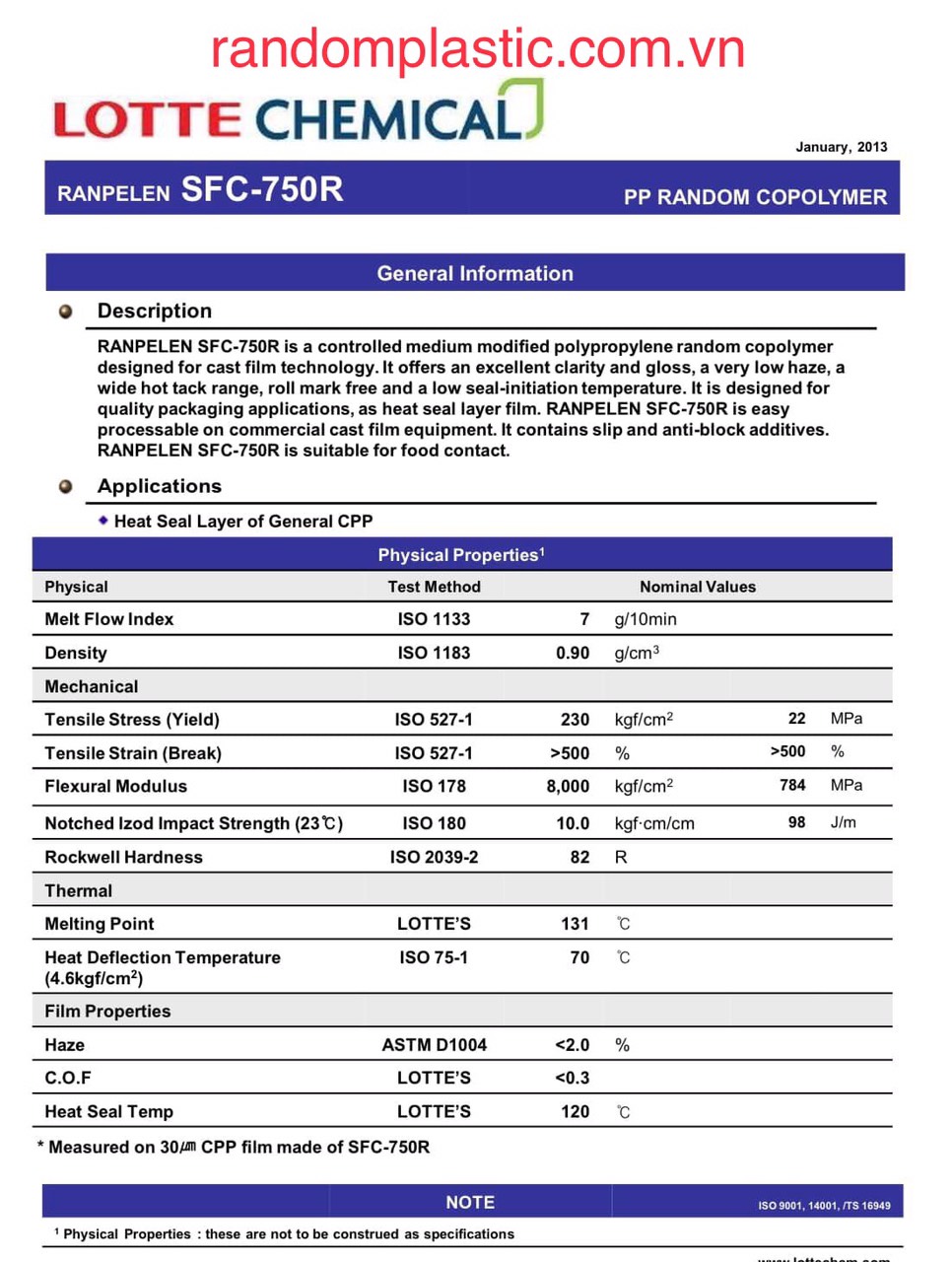HẠT NHỰA NGUYÊN SINH PP SFC-750R