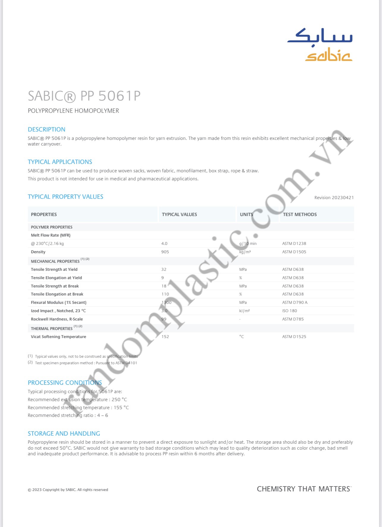 Hạt nhựa nguyên sinh PP 5061PR